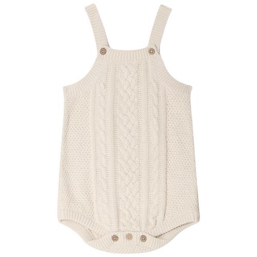 garbo&friends Kabelstrikket Romper Ecru | Beige | 62/68 cm