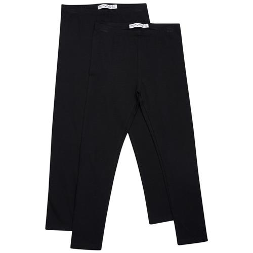 Minymo Basic 2-pak Leggings Anthracite Black 86 cm  Grå  86 cm  kvinde