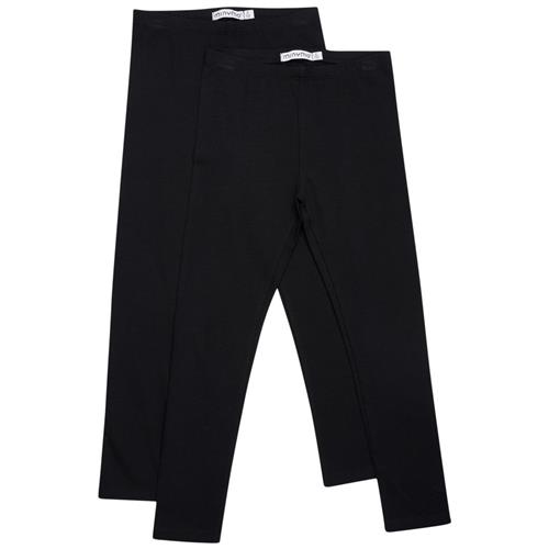 Minymo Basic 2-pak Leggings Anthracite Black | Grå | 86 cm