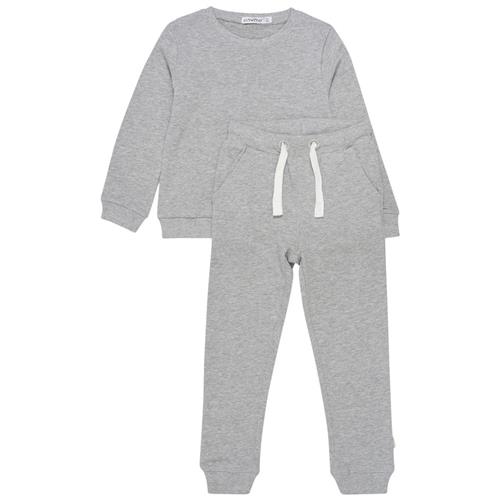 Minymo Sæt Med Tøj Greymelange 122 cm  Grå  122 cm  Unisex