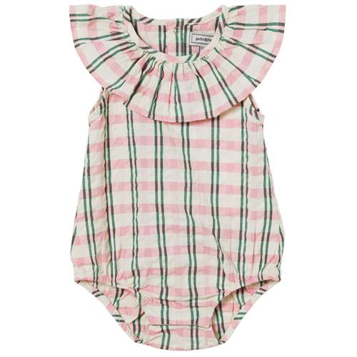 Se garbo&friends Seersucker Romper Check Carnation | Lyserød | 50/56 cm ved Babyshop