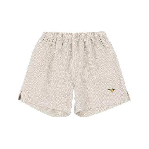 Se Konges Sløjd GOTS Elliot Shorts Quarry Stripe | Beige | 5-6 years ved Babyshop