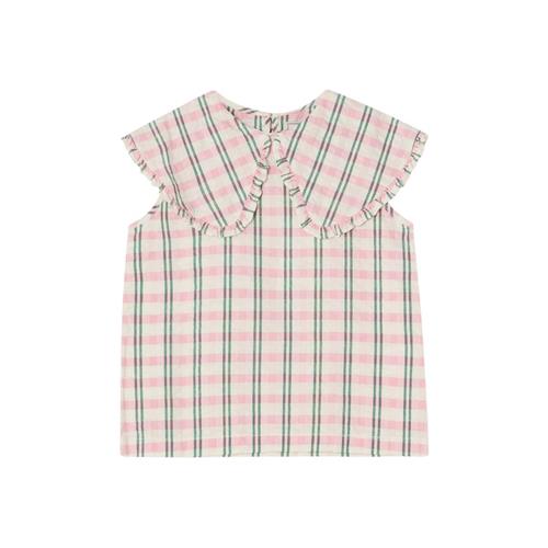 garbo&friends Seersucker-bluse Check Carnation 86/92 cm  Lyserød  86/92 cm  kvinde
