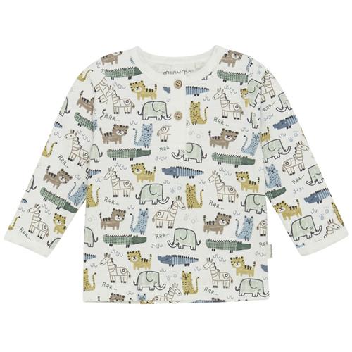 Minymo GOTS Langærmet T-shirt Aop Marshmallow White | Hvid | 92 cm