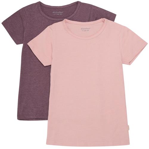 Minymo Basic 33 2-pak T-shirt Misty Rose 80 cm  Lyserød  80 cm  kvinde