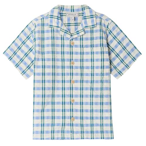 garbo&friends Seersucker Kortærmet Skjorte Check Mar 98/104 cm  Grøn  98/104 cm  Unisex