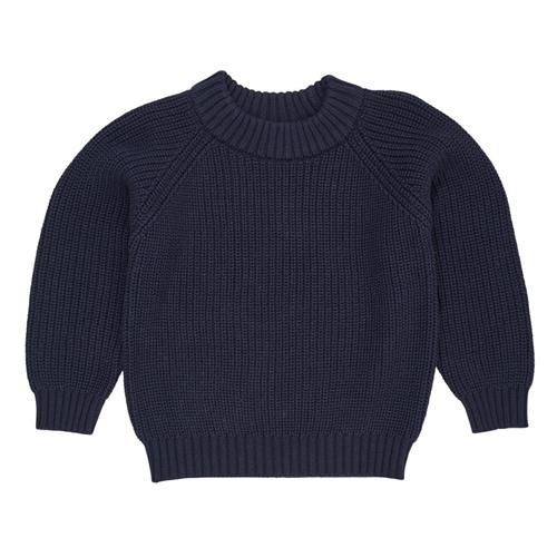 Copenhagen Colors Classic Ribstrikket Bluse Navy 116 cm  Blå  116 cm  kvinde