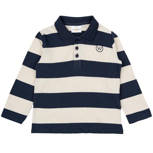 The New Siblings GOTS Nixon Pique Tee Mood Indigo Striped 110 cm  Marineblå  110 cm  mand