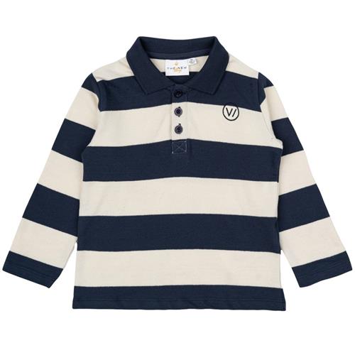 The New Siblings GOTS Nixon Pique Tee Mood Indigo Striped | Marine blå | 110 cm