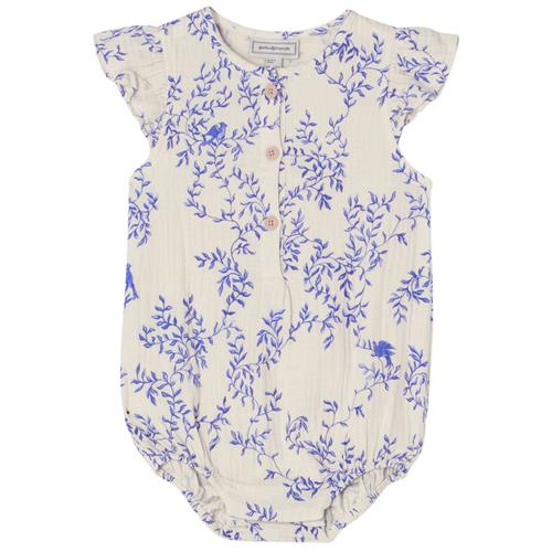 garbo&friends Muslin Frill Romper Jardim 62/68 cm  Blå  62/68 cm  Unisex