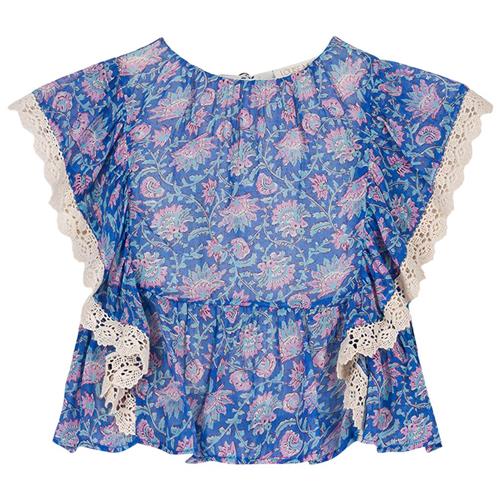 Louise Misha Ines Bluse Blue Capri Cove 7 Y  Blå  7 år  kvinde
