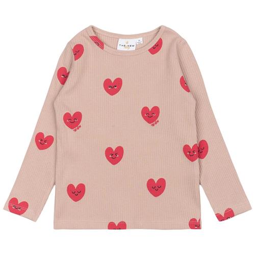 The New Siblings GOTS Nynne Rib T-shirt Adobe Rose 92 cm  Lyserød  92 cm  kvinde