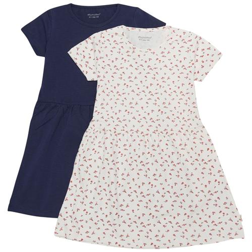 Minymo 2-pak Kjole Dark Navy 86 cm  Marineblå  86 cm  kvinde