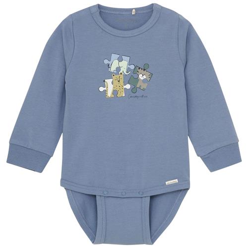 Minymo GOTS Baby Body Flint Stone 92 cm  Grå  92 cm  Unisex
