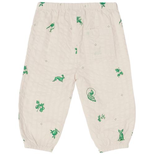 garbo&friends Seersucker-bukser Azulejos Emerald 74/80 cm  Hvid  74/80 cm  Unisex