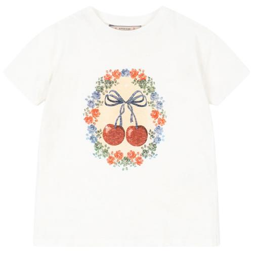 Konges Sløjd Era T-shirt Cherry Bow 2 Y  Hvid  2 år  kvinde
