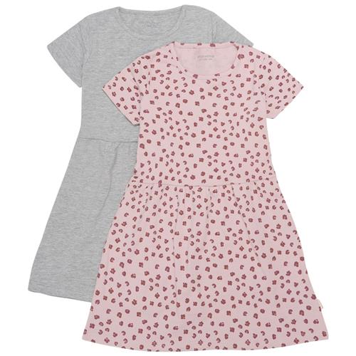 Minymo 2-pak Kjole Grey Melange 116 cm  Grå  116 cm  kvinde