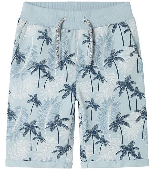 Name It Sweatshorts - AOP NkmVermo - Celestial Blue/Palms