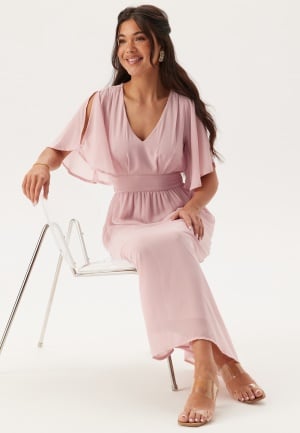 Bubbleroom Occasion Butterfly Sleeve Midi Dress Light pink 50