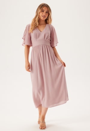 Bubbleroom Occasion Butterfly Sleeve Midi Dress Light pink 54