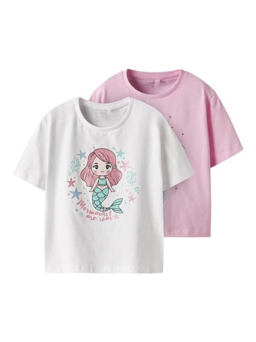 NAME IT Bluser & t-shirts 'FREJANE'  turkis / opal / lyserød / hvid