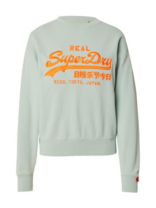 Superdry Sweatshirt  pastelgrøn / mørkeorange