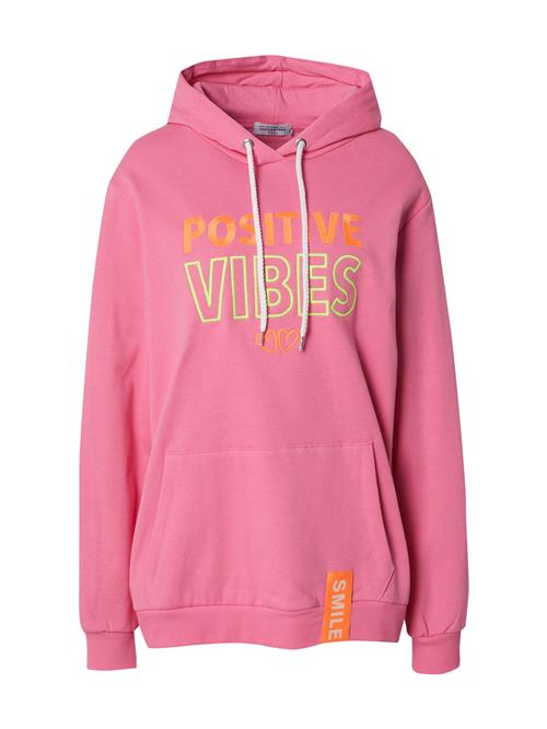 Zwillingsherz Sweatshirt 'Positive Vibes'  gul / orange / pink