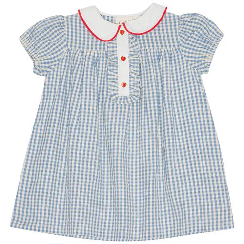 Se Flöss River Kjole Blue Soft White Gingham 86 cm  Blå  86 cm  kvinde ved Babyshop