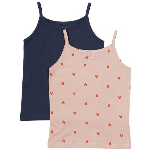 The New GOTS Strap Top 2-Pack Mood Indigo 5-6 Y  Marineblå  5-6 år  kvinde