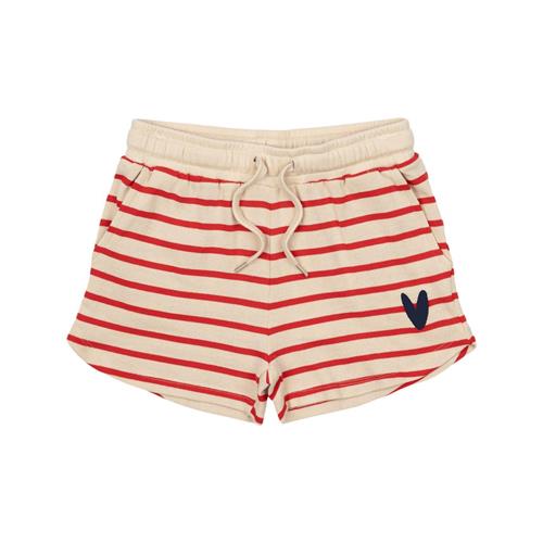 The New GOTS Nil Shorts Poppy Red Striped 9-10 Y  Rød  9-10 år  kvinde