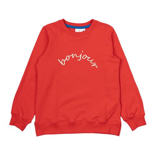 The New GOTS Ness Sweatshirt Poppy Red 3-4 Y  Rød  3-4 år  kvinde