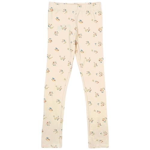 The New GOTS Leggings White Swan Blue Flower White Swan Blue Flower  5-6 Y  Creme  5-6 år  kvinde