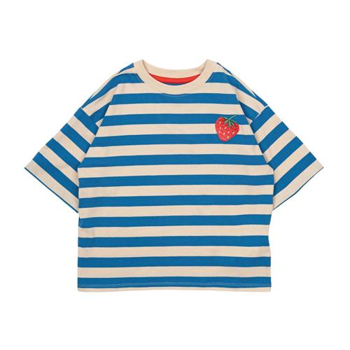 The New GOTS Nanny Tee White Swan Striped | Blå | 3-4 years