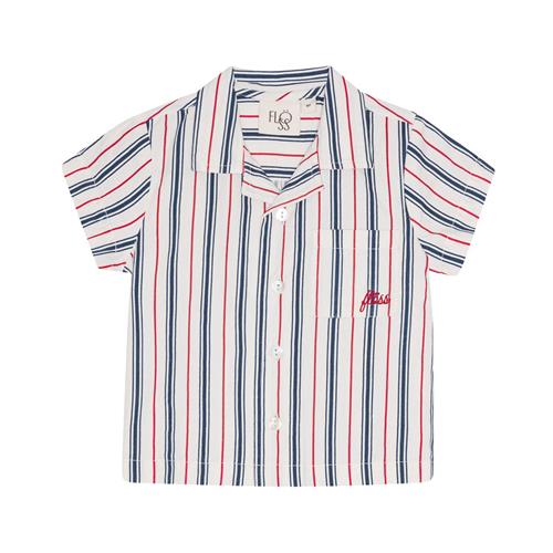 Flöss Miles Kortærmet Skjorte Red/blue Stripes 110 cm  Blå  110 cm  mand