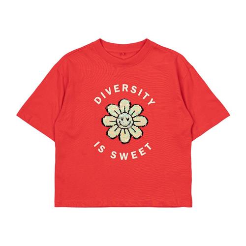 The New Ninette Tee Poppy Red 5-6 Y  Rød  5-6 år  kvinde