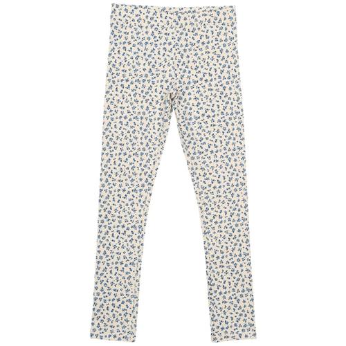 The New GOTS Leggings White Swan Big Flower 11-12 Y  Creme  11-12 år  kvinde