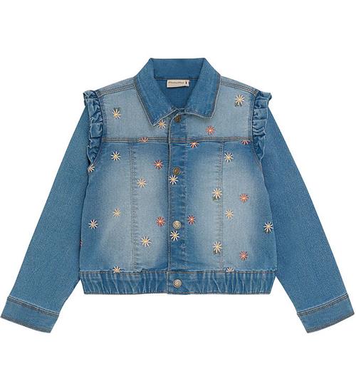 Minymo Denim Jakke M. Embroidery - Blue Fog