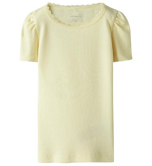 Se Name It T-shirt - Rib - Noos - NmfKab - Pastel Yellow ved KidsWorld