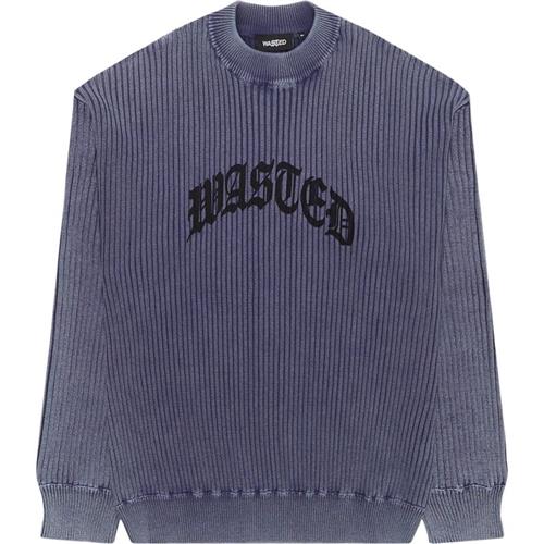 Wasted Paris Legacy Rib Sweater Strik Blue