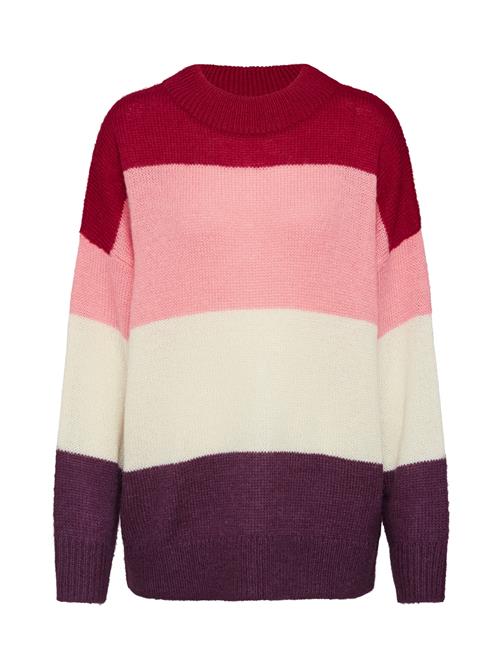 EDITED Pullover 'Ulani'  aubergine / lyserød / rød / hvid