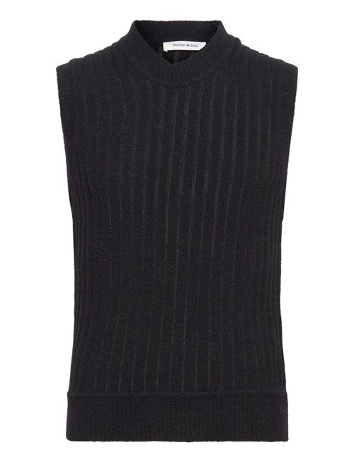 Se Rasmus Sheer Stripe Vest WOOD WOOD Black ved Booztlet