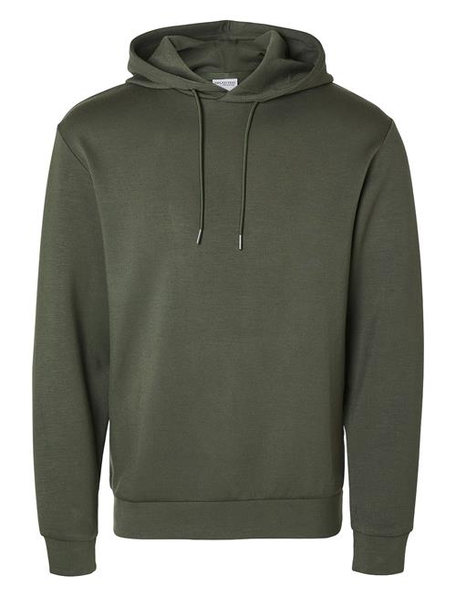 Se Slhemanuel Soft Hood Sweat Noos Selected Homme Green ved Booztlet