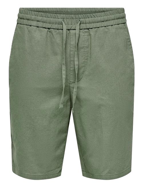 Onslinus 0007 Cot Lin Shorts Noos ONLY & SONS Green