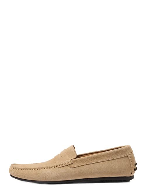Slhsergio Suede Penny Driving Shoe B Selected Beige