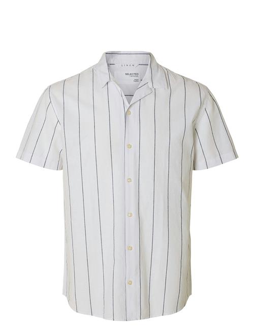 Slhrelaxnew-Linen Shirt Ss Resort Selected Homme White