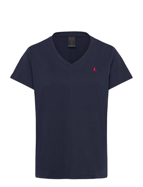 Se W Original V Neck Ss Tee Musto Navy ved Booztlet