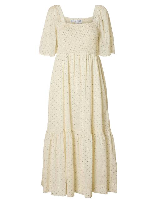 Slfdora Ss Aop Ankle Dress B Selected Cream