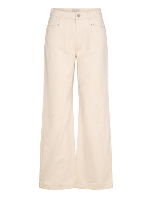 Se Dante6-Nuit Distressed Wide Leg Jeans Dante6 Cream ved Booztlet