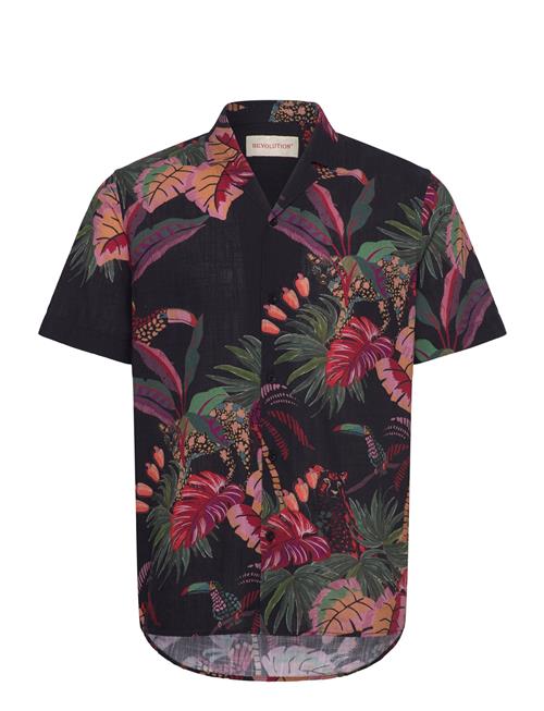 Short-Sleeved Cuban Shirt Revolution Black