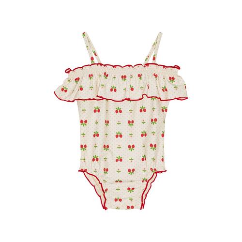 Se Flöss Sofia Badedragt Soft White Berry | Hvid | 80 cm ved Babyshop